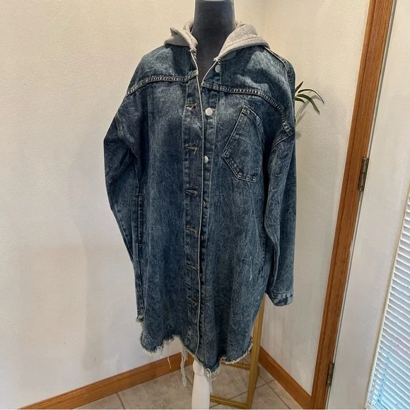 Denim Hooded Jacket for Women - Picture 4 of 11
